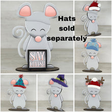 Load image into Gallery viewer, Mouse Animal Hats Interchangeable MINI File SVG, Seasonal Leaning sign,Christmas,Holiday, Zoo, Tiered Tray Glowforge, LuckyHeartDesignsCo