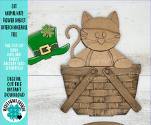 Load image into Gallery viewer, Cat Animal Hats Flower Basket Interchangeable File SVG, Pet, Christmas, Fall, Halloween, Tiered Tray, Glowforge, LuckyHeartDesignsCo