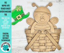 Load image into Gallery viewer, Bee Animal Hats Flower Basket Interchangeable File SVG, Farm, Christmas, Fall, Halloween, Tiered Tray, Glowforge, LuckyHeartDesignsCo