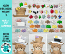 Load image into Gallery viewer, Holiday Interchangeable Animal Hats File SVG, Seasonal sign, Holiday, Pet, Farm Tiered Tray Glowforge, LuckyHeartDesignsCo