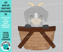 Load image into Gallery viewer, Goat Animal Hats Flower Basket Interchangeable File SVG, Farm, Christmas, Fall, Halloween, Tiered Tray, Glowforge, LuckyHeartDesignsCo