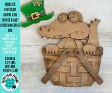 Load image into Gallery viewer, Alligator Crocodile Animal Hats Flower Basket Interchangeable File SVG, Christmas, Halloween, Tiered Tray, Glowforge, LuckyHeartDesignsCo