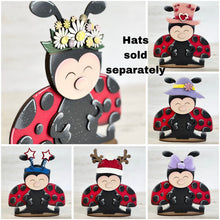 Load image into Gallery viewer, Ladybug Animal Hats Interchangeable MINI File SVG, Seasonal Leaning sign, Christmas, Holiday, Tiered Tray Glowforge, LuckyHeartDesignsCo