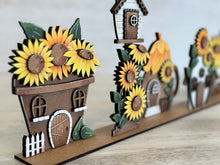 Load image into Gallery viewer, Sunflower Standing Houses File SVG, Glowforge, Flower, Teapot, Fairy, Bird house, LuckyHeartDesignsCo