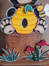 Load image into Gallery viewer, Bear Bee Standing File SVG, Glowforge, Spring, Honey, Beehive, Summer, LuckyHeartDesignsCo