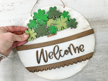 Load image into Gallery viewer, Welcome Door Hanger For The Flower Basket Interchangeable File SVG, Christmas, Fall,Spring,Seasonal, Holiday, Glowforge, LuckyHeartDesignsCo