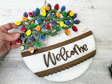 Load image into Gallery viewer, Welcome Door Hanger For The Flower Basket Interchangeable File SVG, Christmas, Fall,Spring,Seasonal, Holiday, Glowforge, LuckyHeartDesignsCo