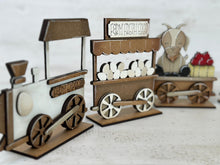 Load image into Gallery viewer, Cow Farm Standing Train File, Glowforge, Pig, Horse, Goat, Chicken, Eggs, Tiered Tray, LuckyHeartDesignsCo