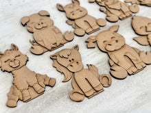 Load image into Gallery viewer, Standing Farm Animal File SVG, Zoo, Nursery, Circus, Highland Cow, Horse, Pig, Chicken, Goat Farm Tiered Tray Glowforge, LuckyHeartDesignsCo