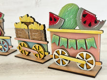 Load image into Gallery viewer, Summer Standing Train File SVG, Fireworks, Beach, Watermelon, Strawberry, Lemon, Icecream, Tiered Tray Glowforge, LuckyHeartDesignsCo