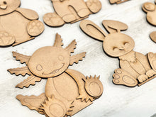 Load image into Gallery viewer, Standing Cute Pet Animal File SVG, Zoo, Nursery, Dog, Cat, Turtle, Mouse, Crab Axolotl Frog Bunny Tiered Tray Glowforge, LuckyHeartDesignsCo