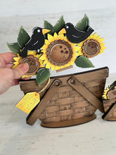 Load image into Gallery viewer, Sunflowers Crows For The Flower Basket Interchangeable File SVG, Flower, Floral, Summer, Fall Tiered Tray, Glowforge, LuckyHeartDesignsCo