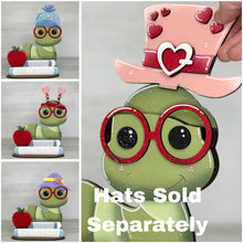 Load image into Gallery viewer, Book Worm Animal Hats Interchangeable File SVG, Seasonal Leaning sign, Christmas,Holiday, Tiered Tray Glowforge, LuckyHeartDesignsCo