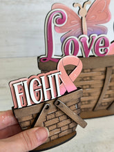 Load image into Gallery viewer, Cancer Ribbon For the Flower Basket Inteerchangeable Sign File SVG, TINY, Fundraiser, Glowforge, Awareness, Fundraiser, LuckyHeartDesignsCO
