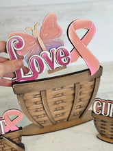 Load image into Gallery viewer, Cancer Ribbon For the Flower Basket Inteerchangeable Sign File SVG, TINY, Fundraiser, Glowforge, Awareness, Fundraiser, LuckyHeartDesignsCO
