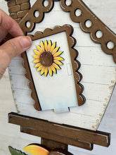 Load image into Gallery viewer, Welcome Sandwich Board for the Birdhouse Interchangeable File SVG, Glowforge, Seasonal, Holiday Shapes, Spring, LuckyHeartDesignsCo