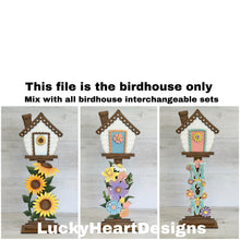 Load image into Gallery viewer, Birdhouse Interchangeable File SVG, Glowforge, Seasonal, Holiday Shapes, Spring, Bird house, LuckyHeartDesignsCo