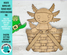 Load image into Gallery viewer, Axolotl Animal Hats Flower Basket Interchangeable File SVG, Farm, Christmas, Fall, Halloween, Tiered Tray, Glowforge, LuckyHeartDesignsCo