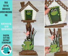 Load image into Gallery viewer, Frog for the Birdhouse Interchangeable File SVG, Glowforge, Butterfly, Seasonal, Holiday Shapes, Spring, Bird house, LuckyHeartDesignsCo