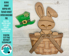 Load image into Gallery viewer, Bunny Rabbit Animal Hats Flower Basket Interchangeable File SVG, Farm, Christmas, Halloween, Tiered Tray, Glowforge, LuckyHeartDesignsCo