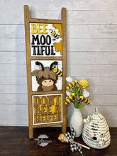 Load image into Gallery viewer, Highland Bee Interchangeable Leaning Sign File SVG, Cow, Farm, Honey, Glowforge, LuckyHeartDesignsCo