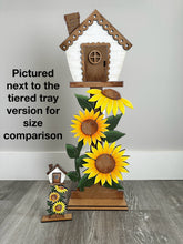 Load image into Gallery viewer, Tall Sunflower Birdhouse File SVG, Glowforge, Flower, Fairy, Bird house, LuckyHeartDesignsCo