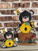 Load image into Gallery viewer, Bear Bee Standing File SVG, Glowforge, Spring, Honey, Beehive, Summer, LuckyHeartDesignsCo