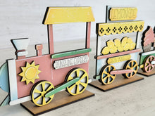 Load image into Gallery viewer, Summer Standing Train File SVG, Fireworks, Beach, Watermelon, Strawberry, Lemon, Icecream, Tiered Tray Glowforge, LuckyHeartDesignsCo