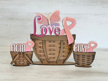 Load image into Gallery viewer, Cancer Ribbon For the Flower Basket Inteerchangeable Sign File SVG, TINY, Fundraiser, Glowforge, Awareness, Fundraiser, LuckyHeartDesignsCO