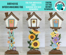 Load image into Gallery viewer, Birdhouse Interchangeable File SVG, Glowforge, Seasonal, Holiday Shapes, Spring, Bird house, LuckyHeartDesignsCo