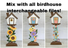 Load image into Gallery viewer, Bees for the Birdhouse Interchangeable File SVG, Glowforge, Fall, Seasonal, Holiday Shapes, Spring, Bird house, LuckyHeartDesignsCo
