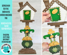 Load image into Gallery viewer, Leprechaun for the Birdhouse Interchangeable File SVG, St. Patrick's Day, Seasonal, Holiday Shapes, Glowforge, Laser, LuckyHeartDesignsCo