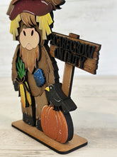 Load image into Gallery viewer, Standing Fall Highland File SVG, Pumpkin, Scarecrow, Crow, Farm, Tiered Tray Glowforge, LuckyHeartDesignsCo