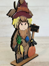 Load image into Gallery viewer, Standing Fall Highland File SVG, Pumpkin, Scarecrow, Crow, Farm, Tiered Tray Glowforge, LuckyHeartDesignsCo