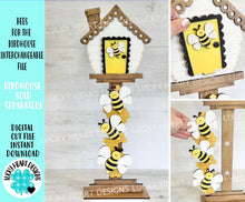Load image into Gallery viewer, Bees for the Birdhouse Interchangeable File SVG, Glowforge, Fall, Seasonal, Holiday Shapes, Spring, Bird house, LuckyHeartDesignsCo
