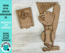 Load image into Gallery viewer, Baseball for the Birdhouse Interchangeable File SVG, Sports, Team, Glowforge Summer, Seasonal, Holiday, LuckyHeartDesignsCo