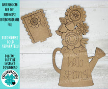 Load image into Gallery viewer, Watering Can for the Birdhouse Interchangeable File SVG, Glowforge, Spring, Flower, Seasonal, Holiday Shapes, Floral, LuckyHeartDesignsCo