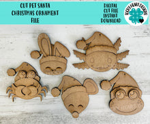 Load image into Gallery viewer, Cute Pet Ornament File SVG, Glowforge, Bunny, Rabbit, Crab, Mouse, Frog, Axolotl, Animal, Baby Christmas, LuckyHeartDesignsCo