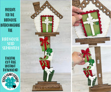 Load image into Gallery viewer, Presents for the Birdhouse Interchangeable File SVG, Christmas, Birthday, Seasonal, Holiday Shapes, Glowforge, Laser, LuckyHeartDesignsCo