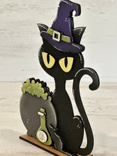 Load image into Gallery viewer, Black Cat Standing File SVG, Pumpkin, Witch, Jack-o-lantern, Halloween, Trick Or Treat Tiered Tray Glowforge, LuckyHeartDesignsCo