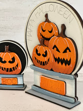 Load image into Gallery viewer, Jack-o-Lantern Snow Globe Interchangeable File SVG, TINY Glowforge, Pumpkin Fall, Halloween, Trick Or Treat, Tiered Tray LuckyHeartDesignsCo