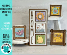 Load image into Gallery viewer, MINI Frames Backers Interchangeable Leaning Sign File SVG, Tiered Tray Glowforge, LuckyHeartDesignsCo