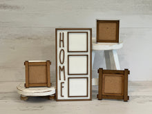 Load image into Gallery viewer, MINI Frames Backers Interchangeable Leaning Sign File SVG, Tiered Tray Glowforge, LuckyHeartDesignsCo