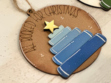 Load image into Gallery viewer, Christmas Book Ornament File SVG, Glowforge Teacher Gift, Apple, School, Classroom, Reading, LuckyHeartDesignsCo