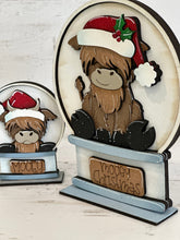 Load image into Gallery viewer, Highland Christmas Snow Globe Interchangeable File SVG, TINY, Cow Farm, Glowforge, Santa, Tiered Tray LuckyHeartDesignsCo