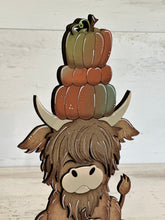 Load image into Gallery viewer, Highland Fall Standing Pumpkin File SVG, Pumpkin, Leaves, Autumn, Farm, Tiered Tray Glowforge, LuckyHeartDesignsCo