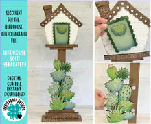 Load image into Gallery viewer, Succulent for the Birdhouse Interchangeable File SVG, Home Decor, Plant, Cactus, Glowforge Summer, Seasonal, Holiday, LuckyHeartDesignsCo
