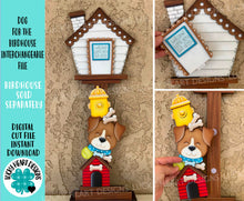 Load image into Gallery viewer, Dog for the Birdhouse Interchangeable File SVG, Glowforge, Pet, Puppy, Home, Seasonal, Holiday Shapes, LuckyHeartDesignsCo