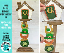 Load image into Gallery viewer, Lucky for the Birdhouse Interchangeable File SVG, St. Patrick's Day, Seasonal, Holiday Shapes, Glowforge, Laser, LuckyHeartDesignsCo