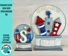 Load image into Gallery viewer, Firework Fourth of July Snow Globe Interchangeable File SVG, TINY Glowforge, Summer, America, USA, Tiered Tray LuckyHeartDesignsCo